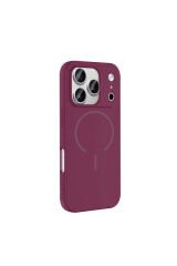 iPhone 17 Pro Max Kılıf M-safe Şarj Özellikli Zore Meta Kapak Kahverengi