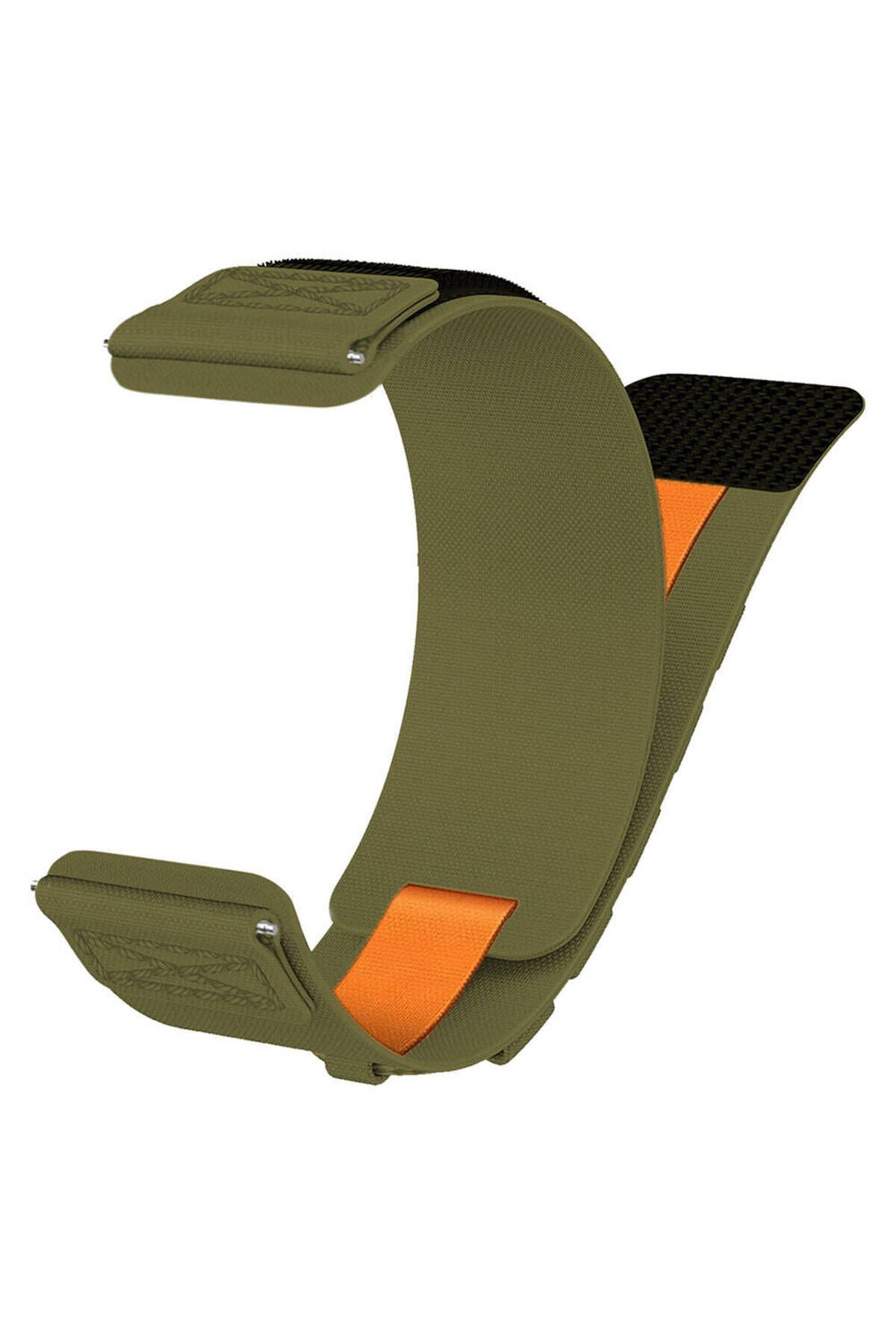 Galaxy Watch 42mm BSAY KRD-112 20mm Orbital Örgülü Halat Tasarımlı Naylon Kumaş Hasır Kordon-Gri Siyah