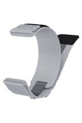 Galaxy Watch 42mm BSAY KRD-112 20mm Orbital Örgülü Halat Tasarımlı Naylon Kumaş Hasır Kordon-Gri Siyah