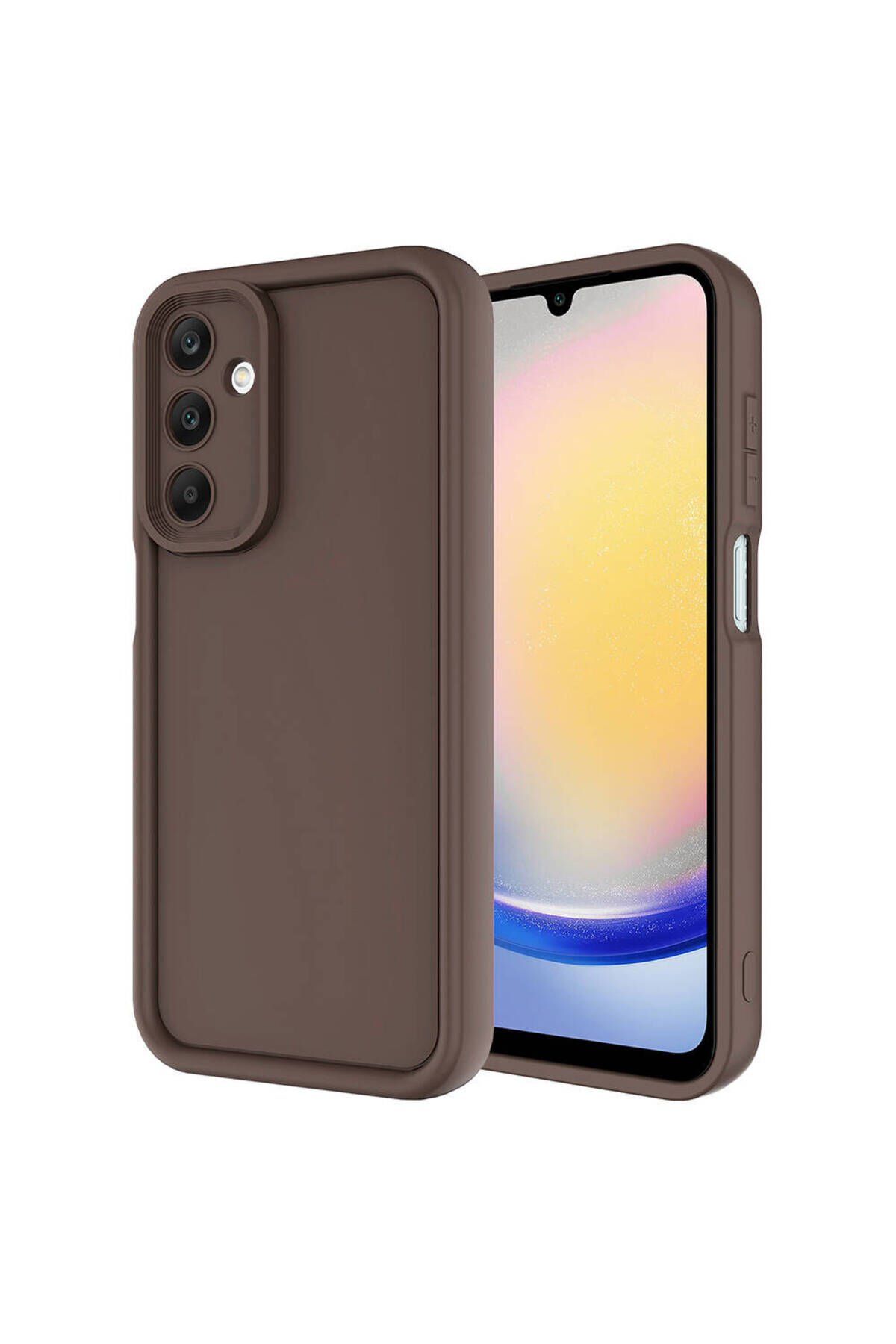 Galaxy A15 Kılıf Kamera Korumalı BSAY Ananas Kapak - Kahverengi Pembe Koyu