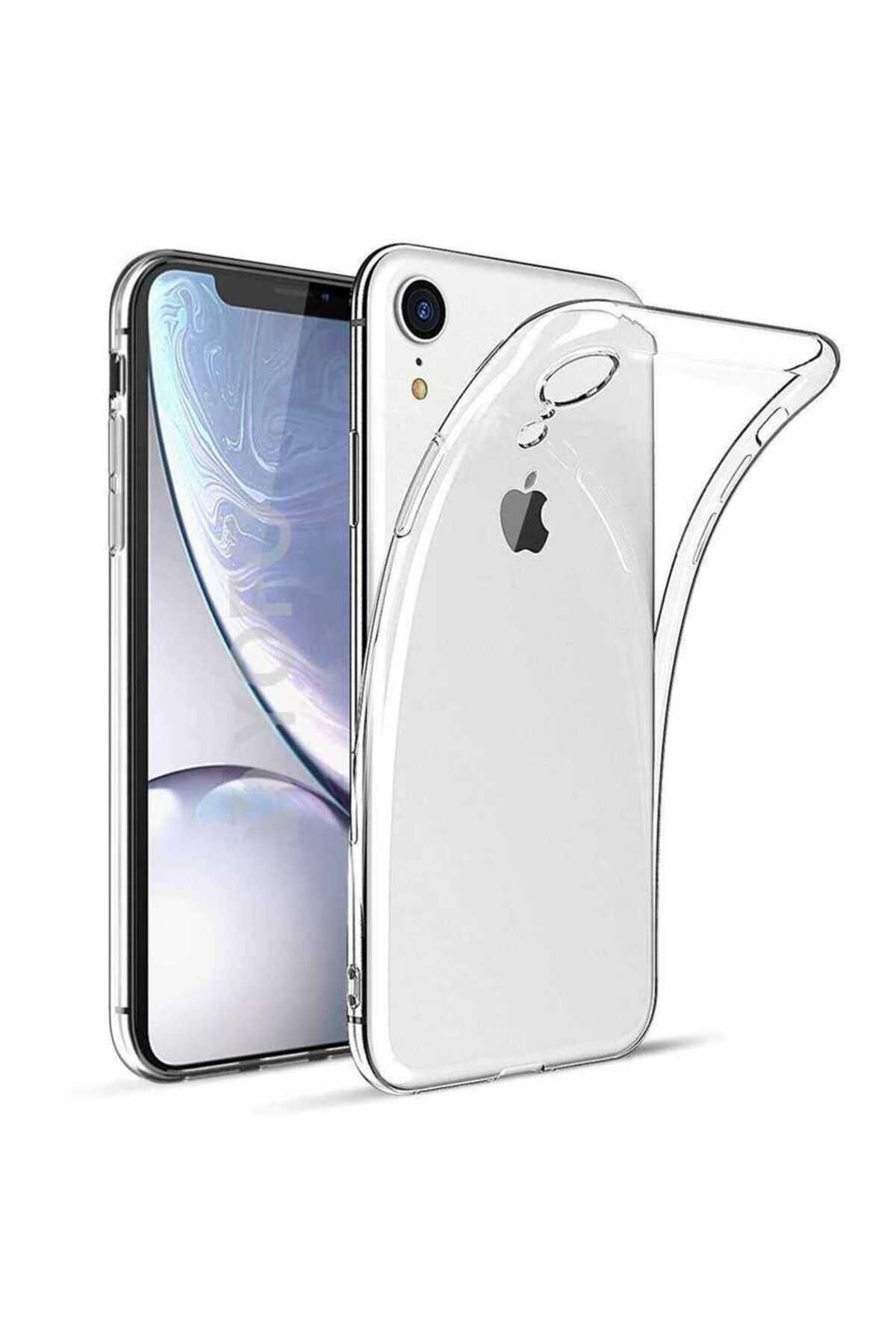 iPhone XR 6.1 Kılıf BSAY Kamera Korumalı Süper Silikon Kapak - Renksiz Renksiz