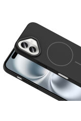 iPhone 16 Kılıf Magsafe Şarj Özellikli Zore Ruby Silikon Kapak - Lacivert Lacivert