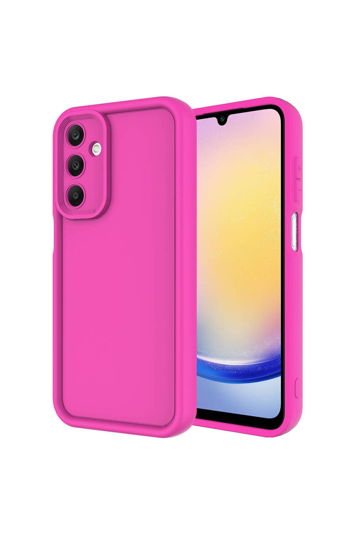 Galaxy A25 Kılıf Kamera Korumalı EFR Ananas Kapak - Pembe Koyu Pembe Koyu