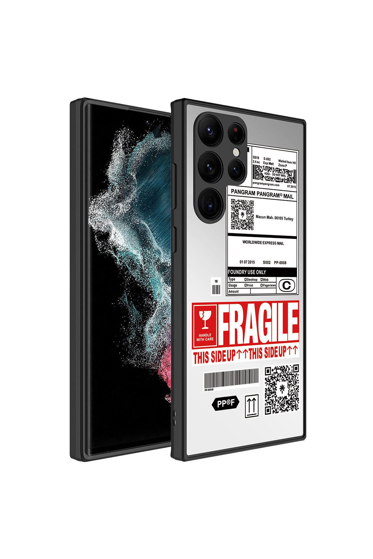 Galaxy S23 Ultra Uyumlu Aynalı Desenli Kamera Korumalı Parlak BSAY Mirror Kılıf-Seyahat Fragile