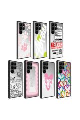 Galaxy S23 Ultra Uyumlu Aynalı Desenli Kamera Korumalı Parlak BSAY Mirror Kılıf-Seyahat Fragile
