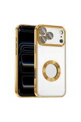 iPhone 17 Pro Max Kılıf Kamera Korumalı Logo Gösteren Zore Omega Kapak - Turuncu Turuncu
