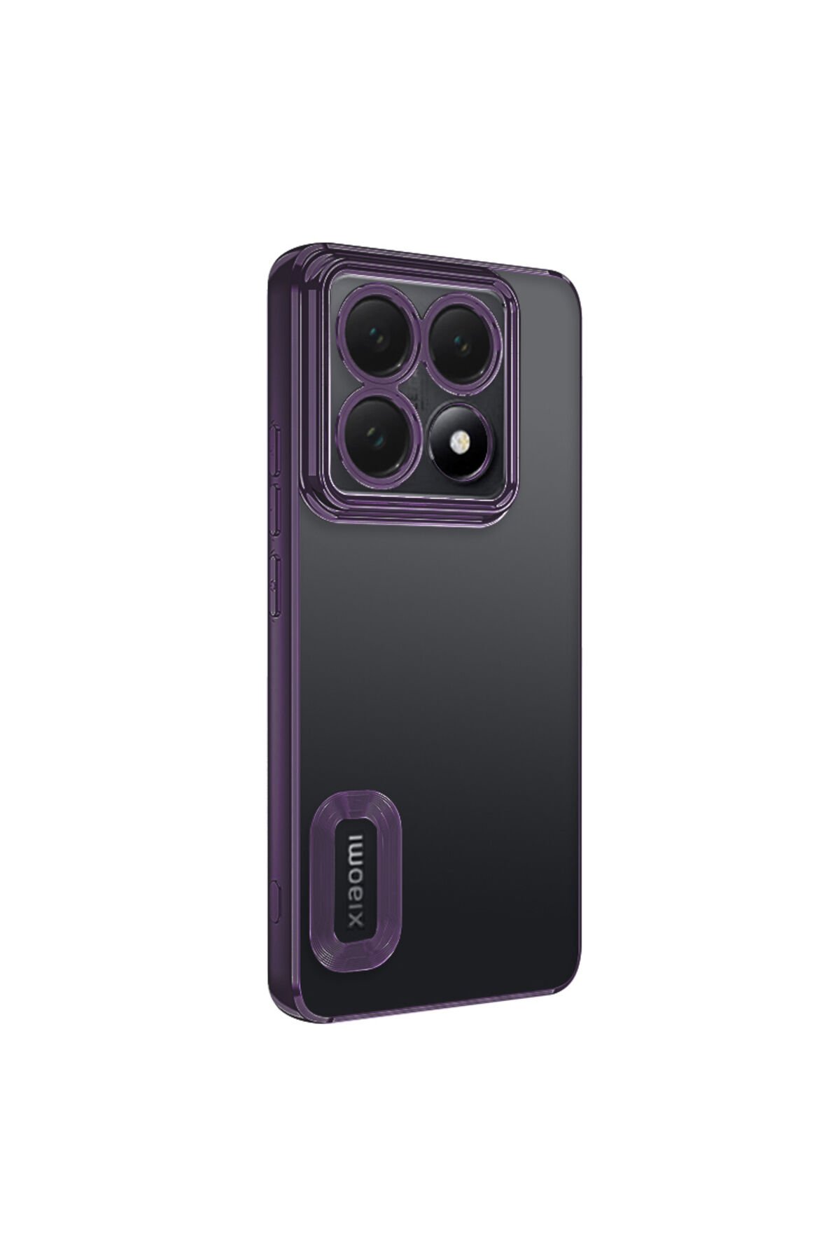 14T Pro Kılıf Kamera Korumalı Logo Gösteren SBT Omega Kapak - Siyah Derin Mor