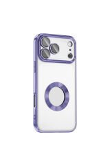 iPhone 17 Pro Max Kılıf Kamera Korumalı Logo Gösteren Zore Omega Kapak - Turuncu Turuncu