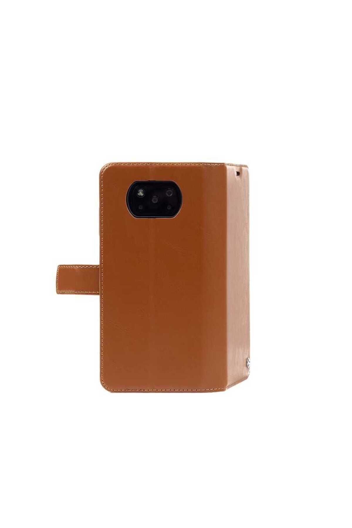 Vivo Y20 Kılıf BSAY Kar Deluxe Kapaklı Kılıf - Kahverengi Kahverengi