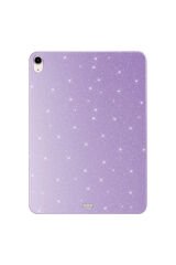 iPad Air 10.9 2022 (5 Nesil) Simli Parlak Görünümlü Uyumlu GZGN Tablet Koton Kılıf-Lila Lila