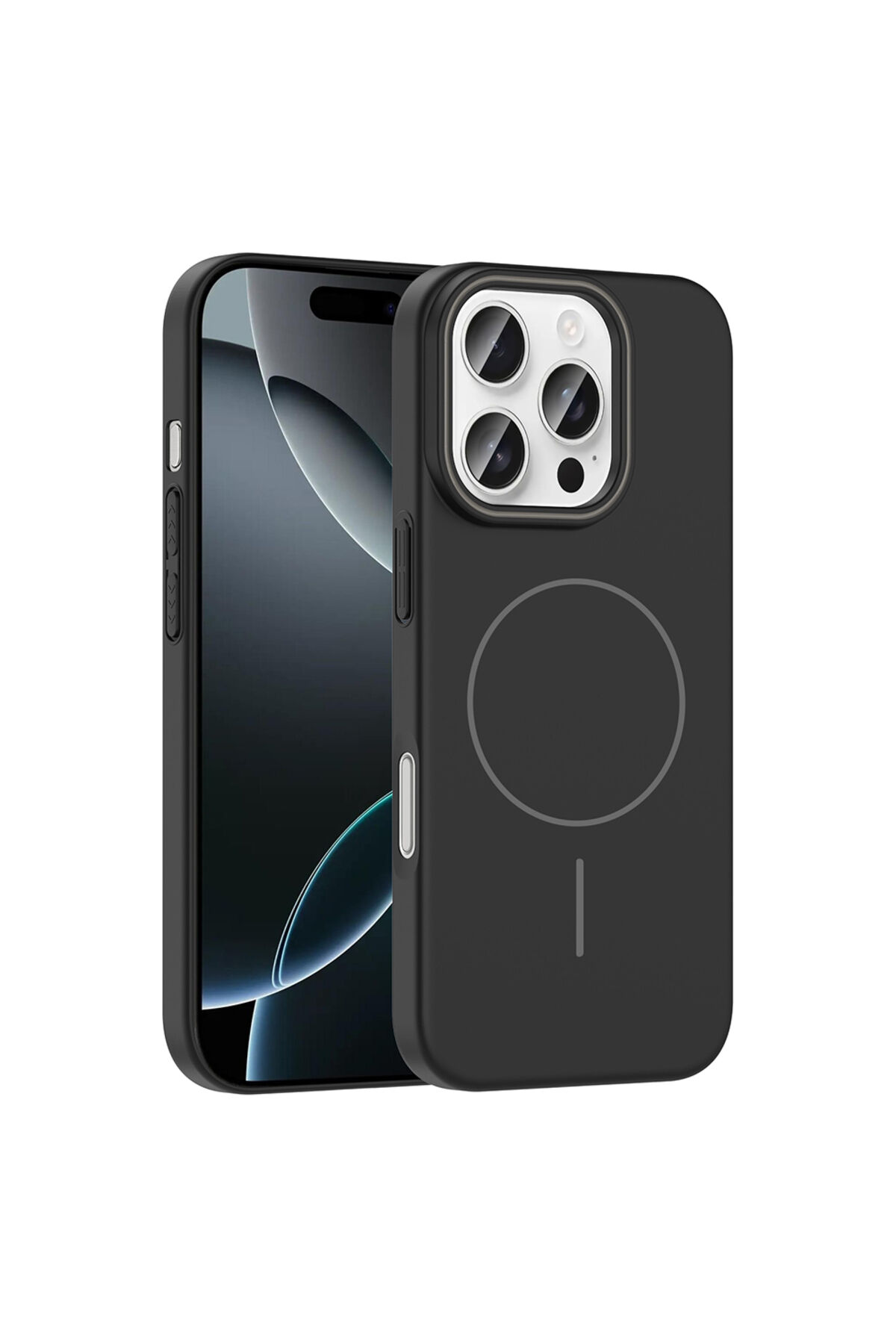 iPhone 16 Pro Kılıf Magsafe Şarj Özellikli Zore Ruby Silikon Kapak - Lacivert Lacivert
