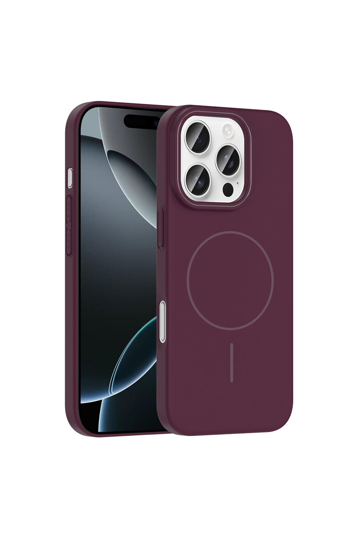 iPhone 16 Pro Kılıf Magsafe Şarj Özellikli Zore Ruby Silikon Kapak - Lacivert Şeffaf