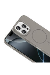 iPhone 16 Pro Max Kılıf Magsafe Şarj Özellikli Zore Ruby Silikon Kapak - Lacivert Lacivert