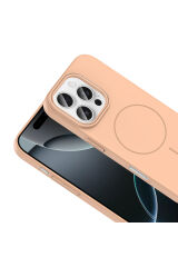 iPhone 16 Pro Max Kılıf Magsafe Şarj Özellikli Zore Ruby Silikon Kapak - Lacivert Lacivert