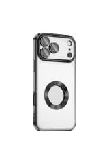 iPhone 17 Pro Max Kılıf Kamera Korumalı Logo Gösteren Zore Omega Kapak - Turuncu Altın