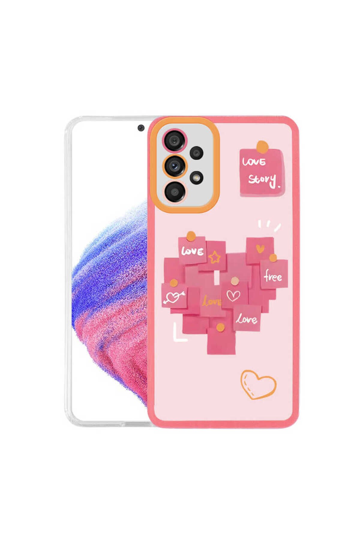 Galaxy A13 4G Kılıf BSAY M-Fit Desenli Kapak - Love Story No2