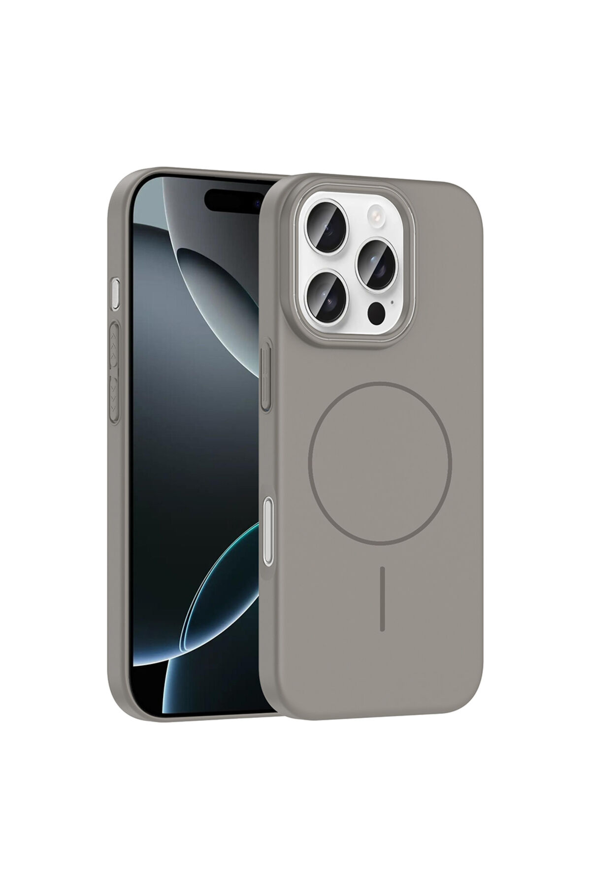 iPhone 16 Pro Max Kılıf Magsafe Şarj Özellikli Zore Ruby Silikon Kapak - Lacivert Şeffaf