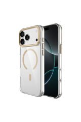 iPhone 17 Pro Max Kılıf M-safe Şarj Özellikli Airbagli Kamera Standlı Zore Azor Kapak Lacivert