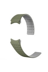 Galaxy Watch 5 44mm BSAY KRD-111 20mm Çizgili Desenli Silikon Kordon-Turuncu Turuncu