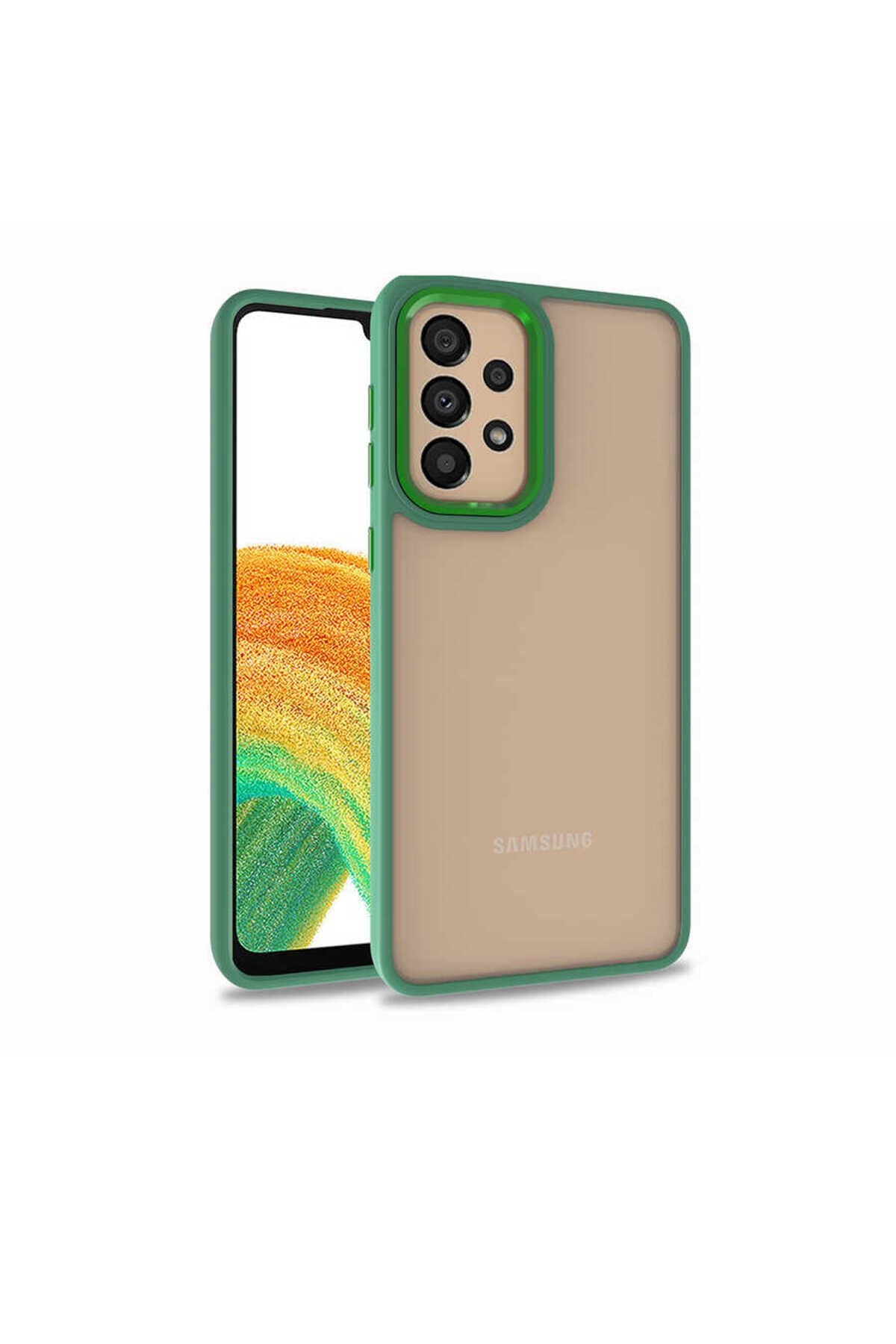 Galaxy A52 Kılıf BSAY Flora Kapak - Rose Gold Yeşil