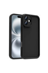 iPhone 16 Kılıf Kamera Korumalı AKRE Ananas Kapak - Siyah Mürdüm