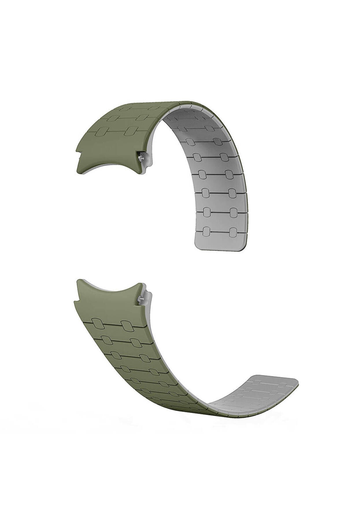 Galaxy Watch 5 44mm BSAY KRD-111 20mm Çizgili Desenli Silikon Kordon-Turuncu Kahverengi