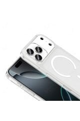 iPhone 17 Pro Max Kamera Korumalı M-Safe Şarj Özellikli Şeffaf Zore London Silikon Kapak Şeffaf