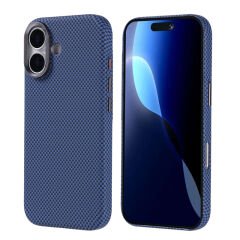 iPhone 17 Kılıf M-safe Şarj Özellikli Karbon Fiber Görünümlü Zore Nekst Kılıf Gold