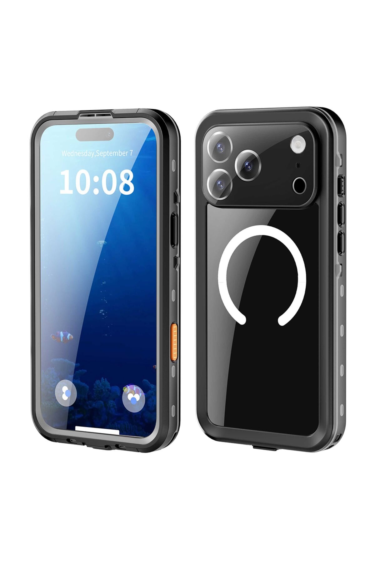 iPhone 17 Pro Max Kılıf 1-1 Su Geçirmez Kılıf - Siyah Siyah