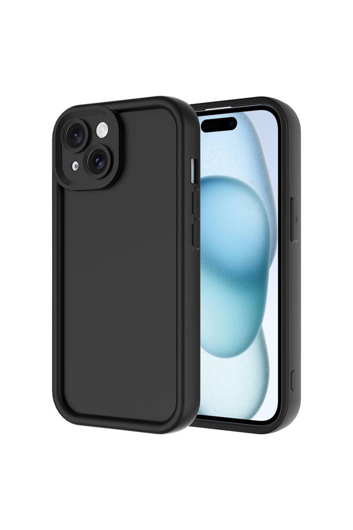 iPhone 14 Kılıf Kamera Korumalı BSAY Ananas Kapak - Siyah Siyah