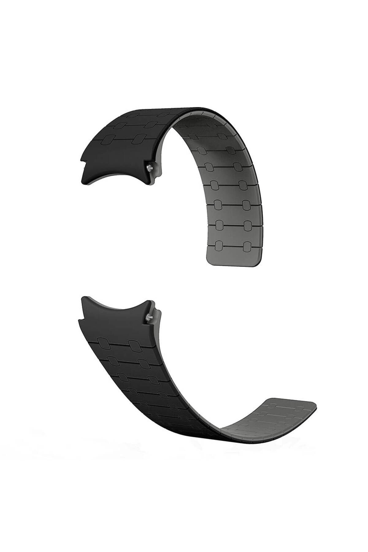 Galaxy Watch 5 Pro 45mm BSAY KRD-111 20mm Çizgili Desenli Silikon Kordon-Kahverengi Siyah