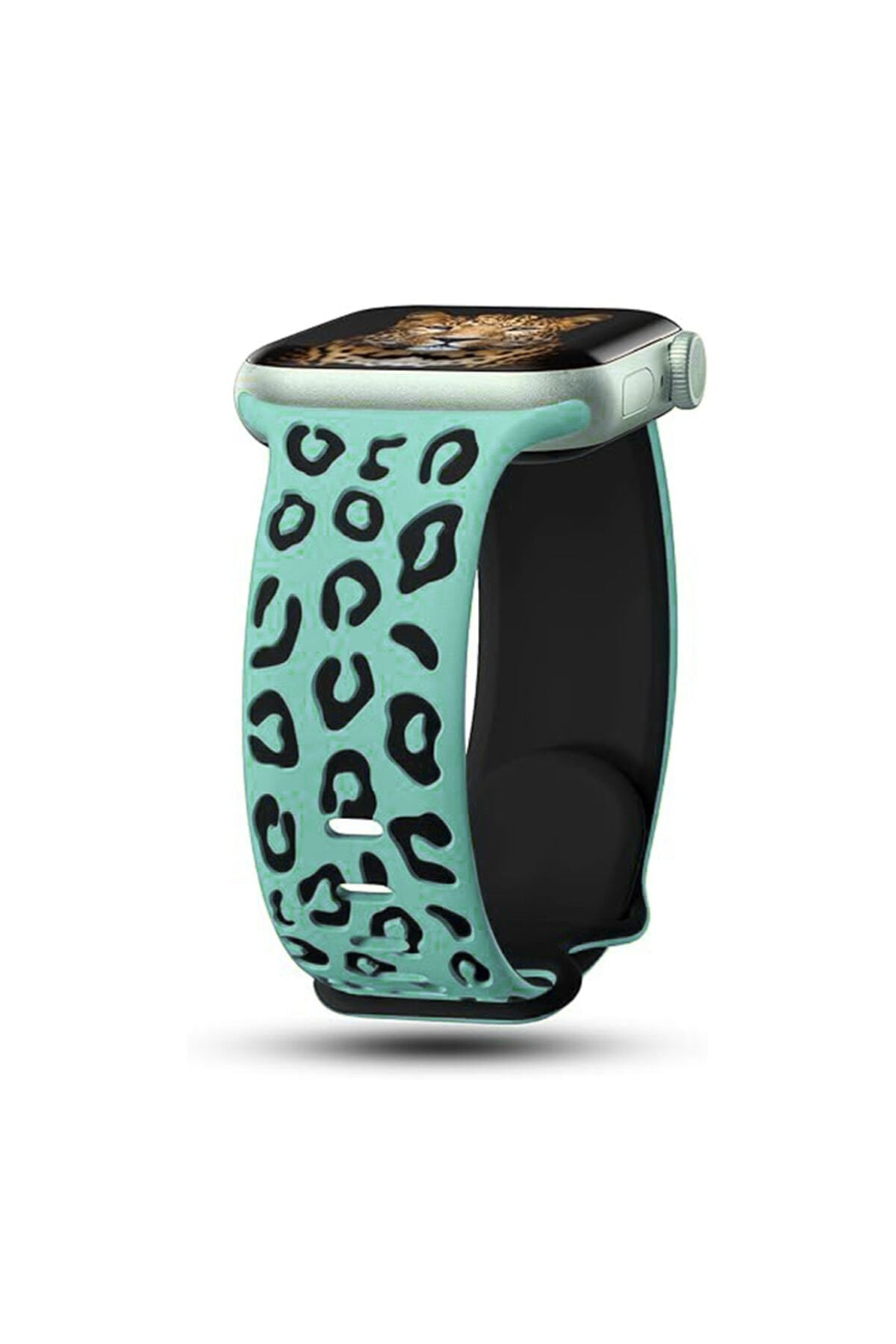 Watch 10 42mm BSAY KRD-140 Silikon Kordon Strap Kayış - Yeşil-Siyah