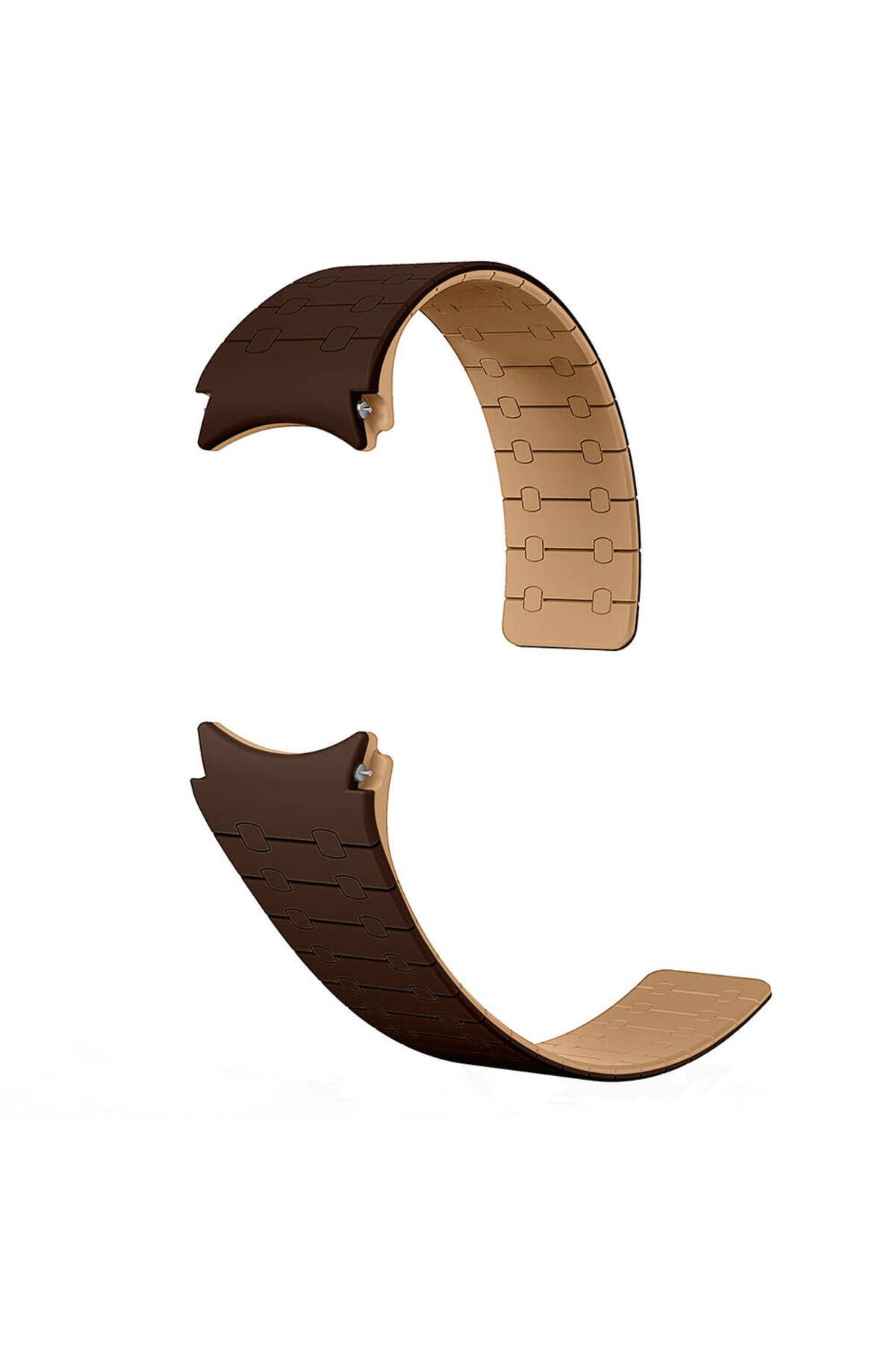 Galaxy Watch 5 Pro 45mm BSAY KRD-111 20mm Çizgili Desenli Silikon Kordon-Kahverengi Haki