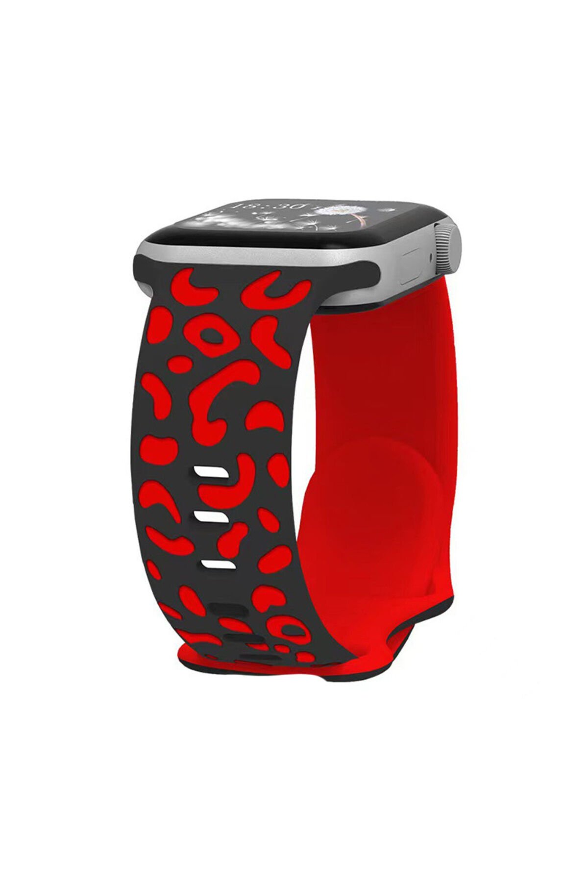 Watch 44mm CPPL KRD-140 Silikon Kordon Strap Kayış - Siyah-Kırmızı