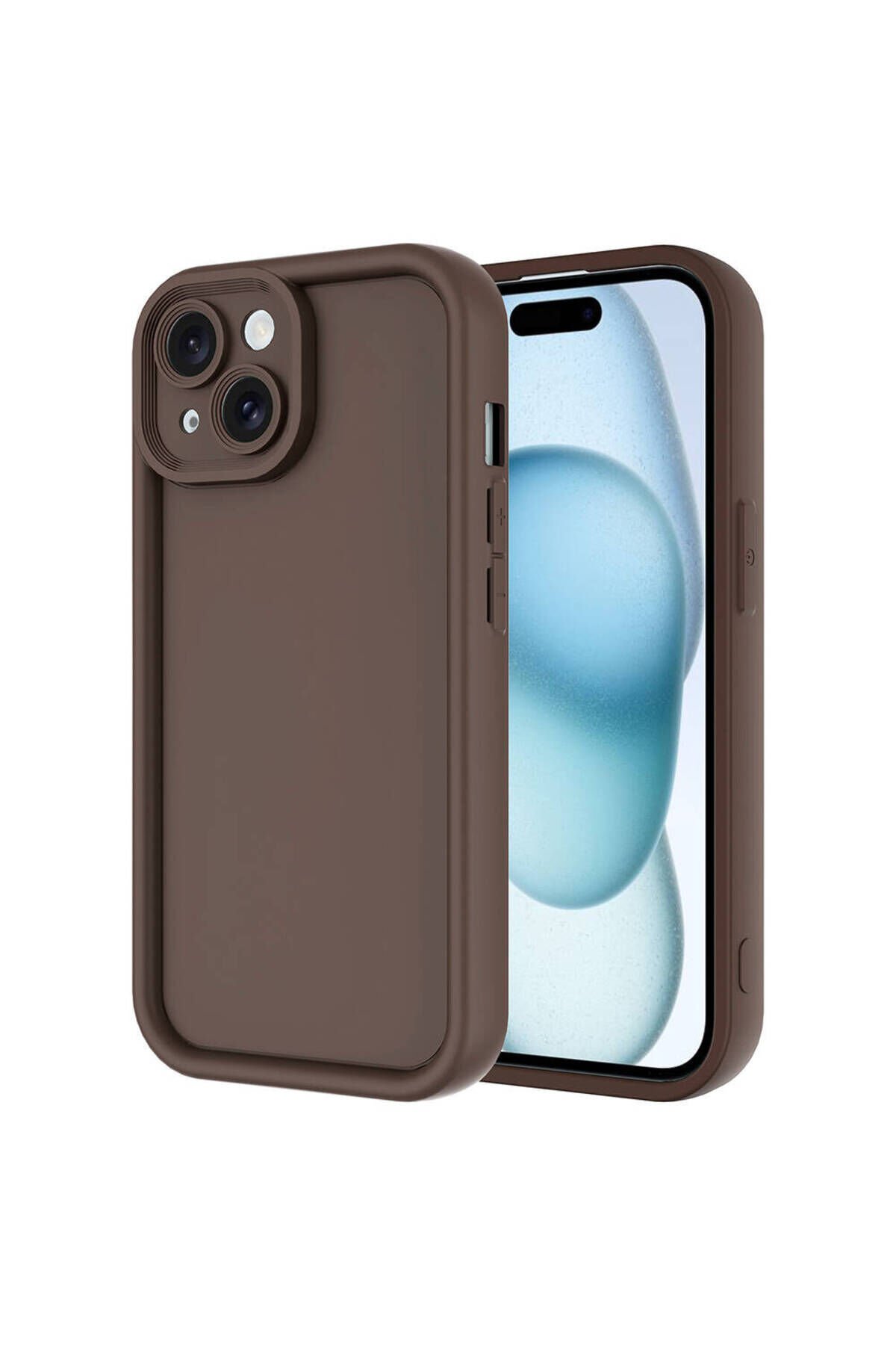 iPhone 14 Kılıf Kamera Korumalı GNST Ananas Kapak - Kahverengi Kahverengi