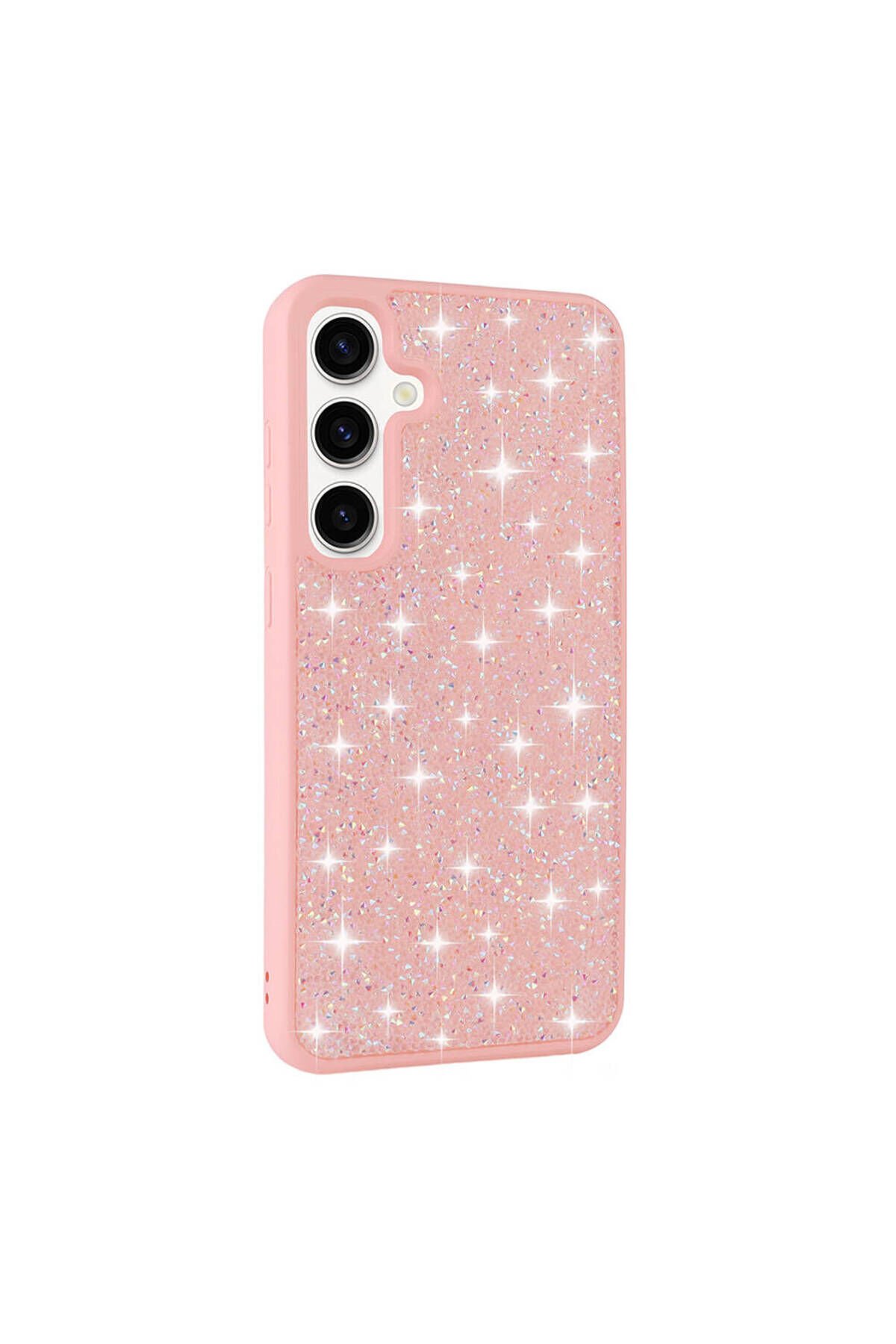 Galaxy S24 Plus Uyumlu Parlak Taşlı Tasarım Pırlanta BSAY Kılıf-Lila Pembe