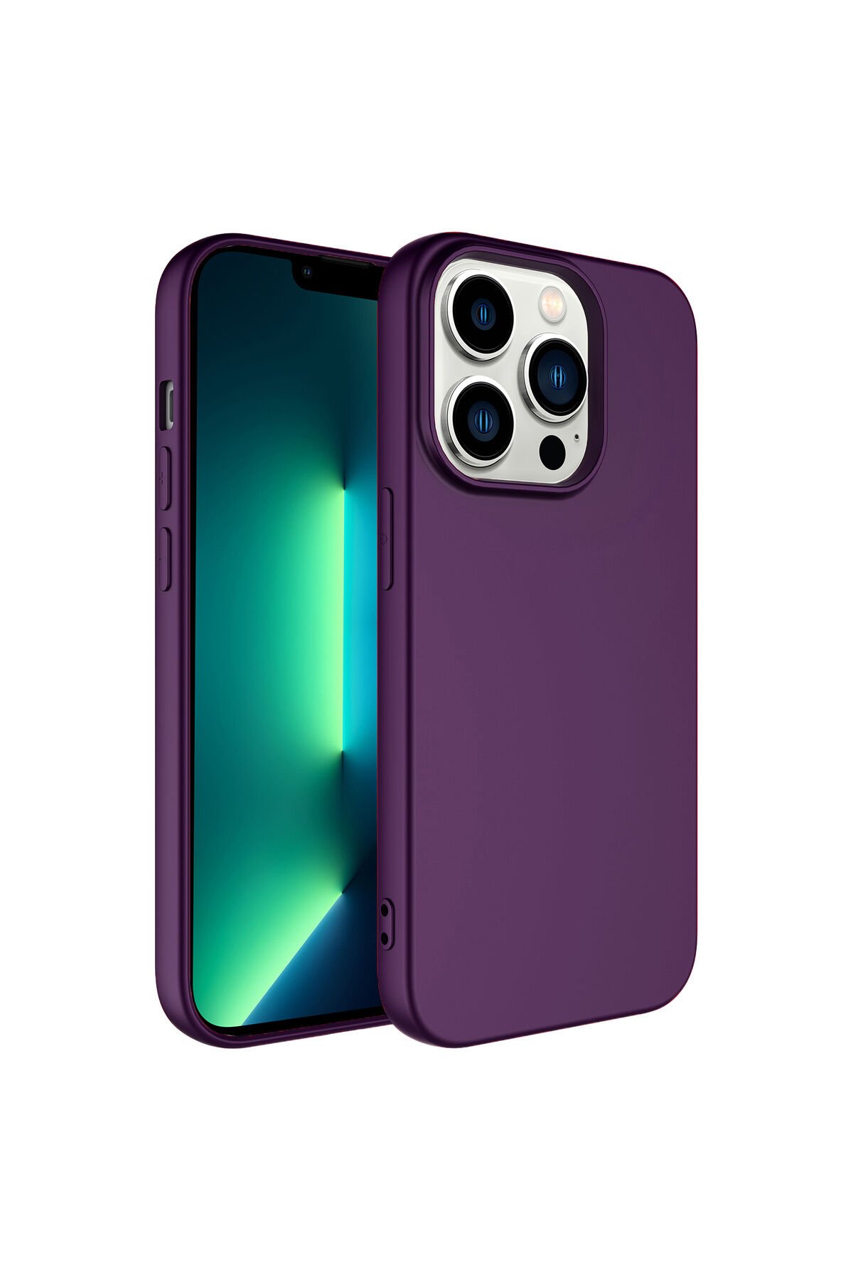 iPhone 14 Pro Uyumlu BSAY LSR Lansman Kılıf-Lila Derin Mor