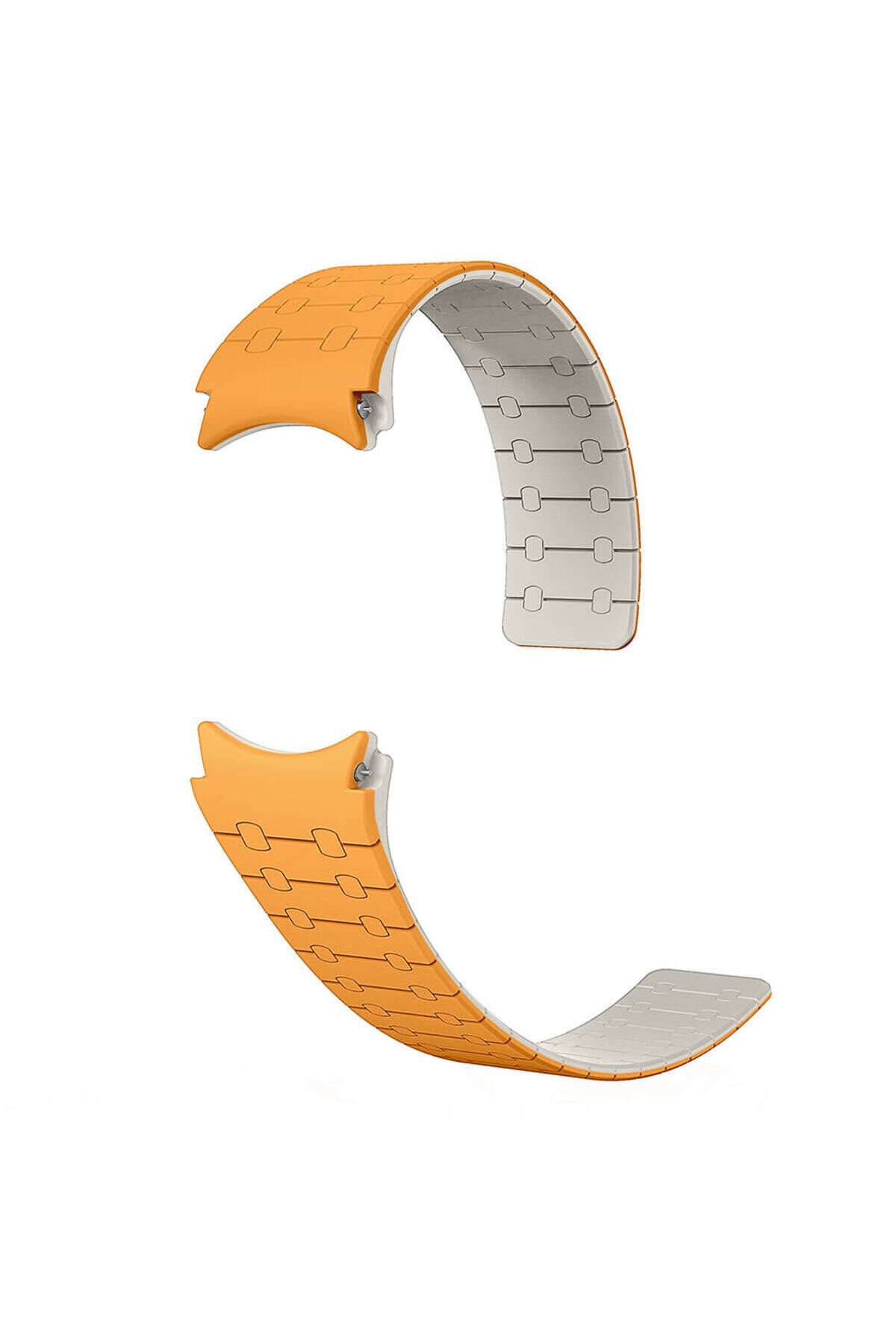 Galaxy Watch 6 40mm BSAY KRD-111 20mm Çizgili Desenli Silikon Kordon-Siyah Turuncu