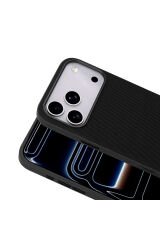 iPhone 17 Pro Max Kılıf M-Safe Şarj Özellikli Kumaş Tasarımlı Zore Miami Sert PC Kapak - Yeşil Lacivert