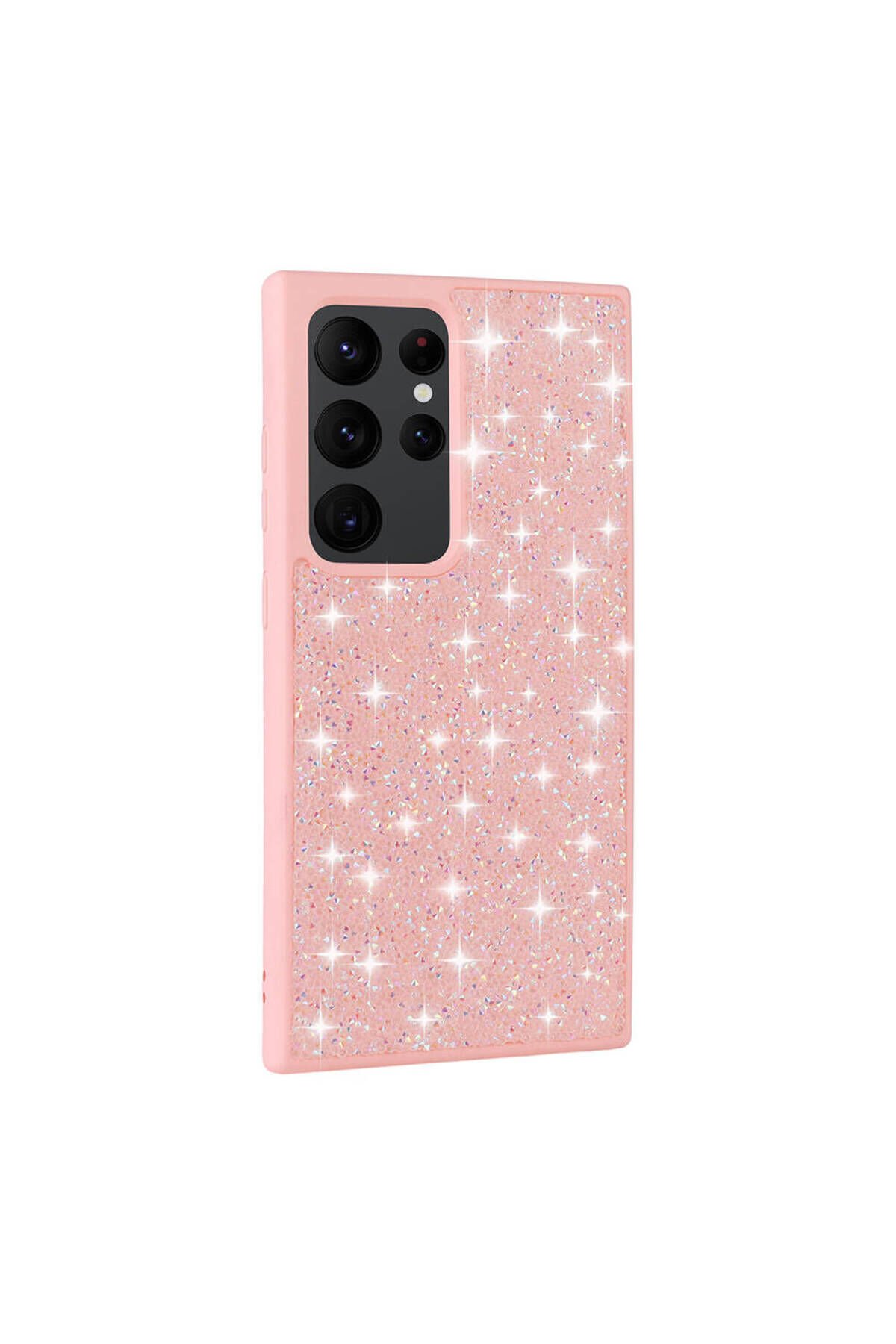 Galaxy S24 Ultra Uyumlu Parlak Taşlı Tasarım Pırlanta BSAY Kılıf-Lila Pembe