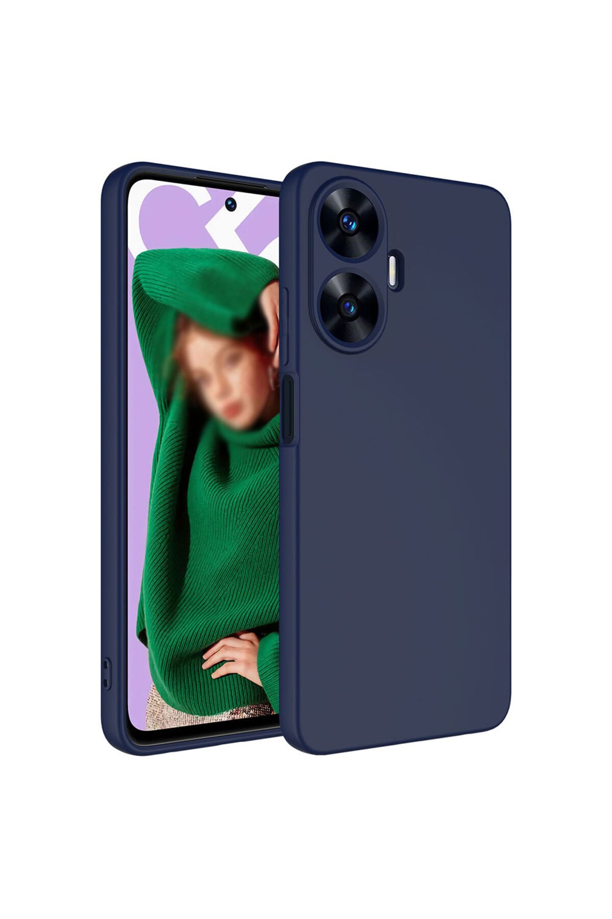 Realme C55 Kılıf BSAY Mara Lansman Kapak - Pembe Lacivert
