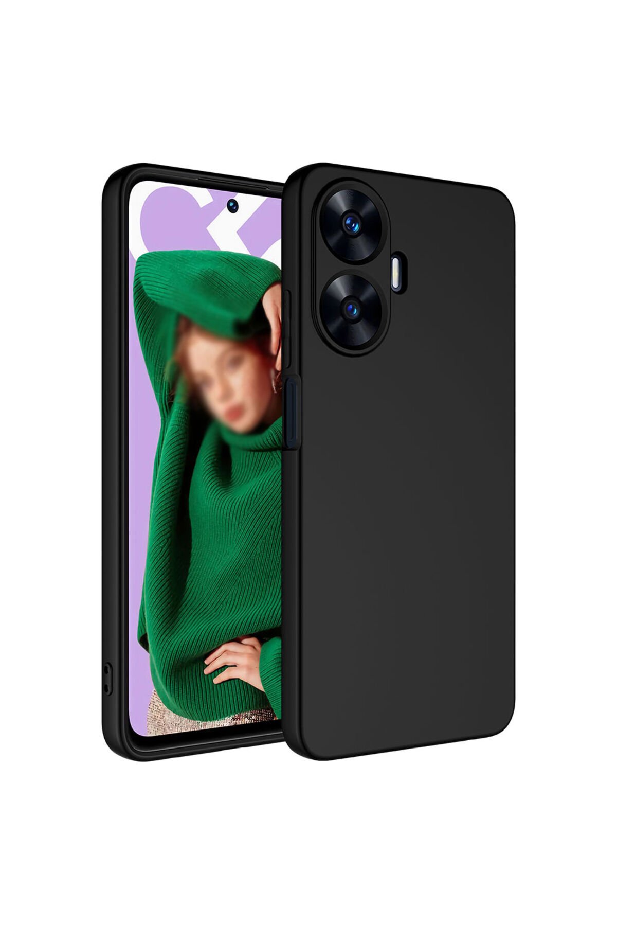 Realme C55 Kılıf BSAY Mara Lansman Kapak - Pembe Siyah
