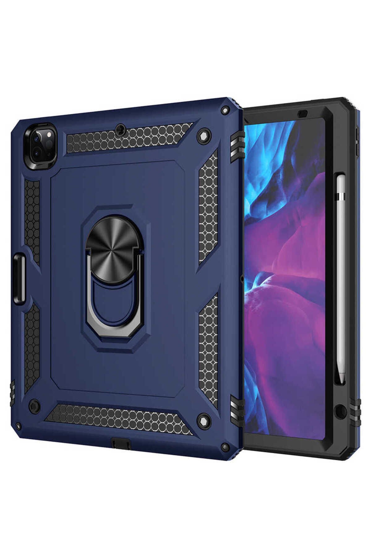 iPad Pro 12.9 2020 (4.Nesil) - Uyumlu Uyumlu GZST Tablet Vega Kapak-Mavi Mavi