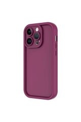 iPhone 14 Pro Max Kılıf Kamera Korumalı BSAY Ananas Kapak - Pembe Koyu Siyah