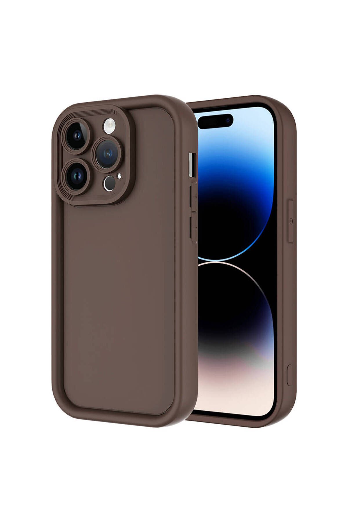 iPhone 14 Pro Max Kılıf Kamera Korumalı MSRA Ananas Kapak - Kahverengi Kahverengi