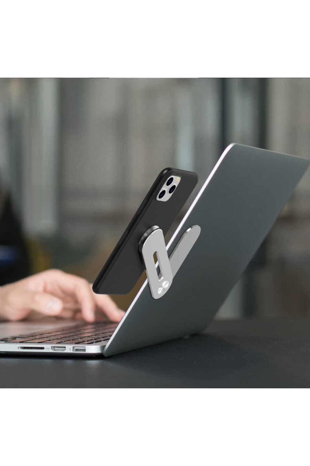GZST SJ05 Laptop - Monitör Telefon Tutucu-Gümüş Gümüş
