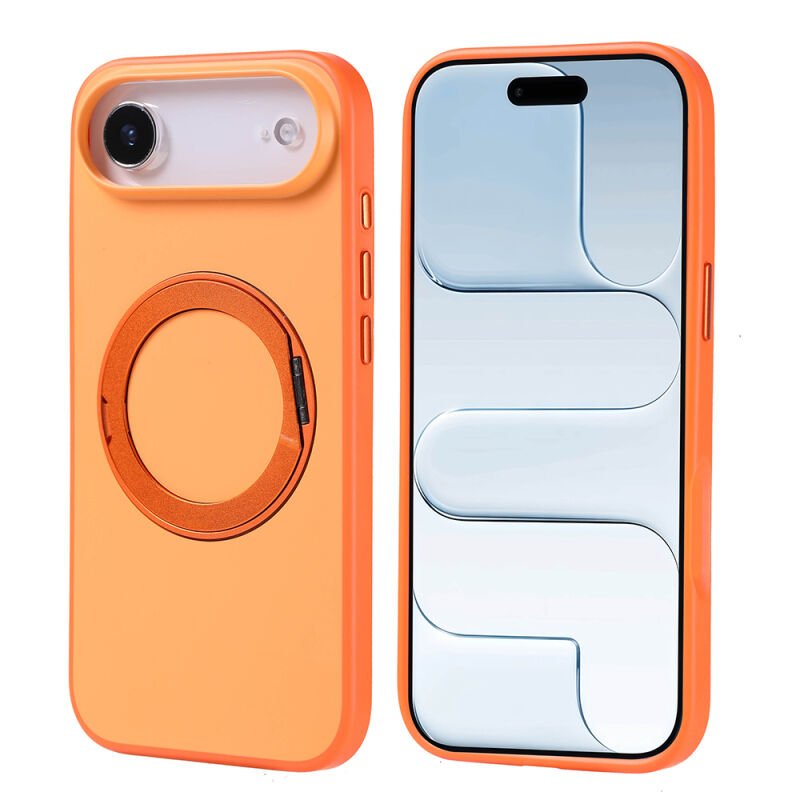 iPhone 17 Air Kılıf M-Safe Şarj Özellikli Standlı Zore Proton Silikon Kılıf Lacivert