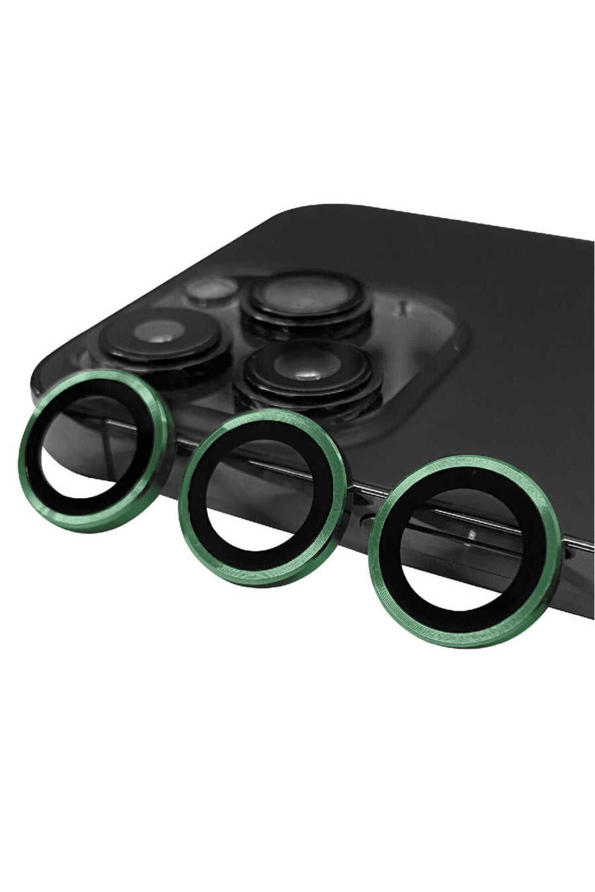 iPhone 14 Pro Uyumlu BSAY CL-07 Kamera Koruyucu-Açık Yeşil Koyu Yeşil