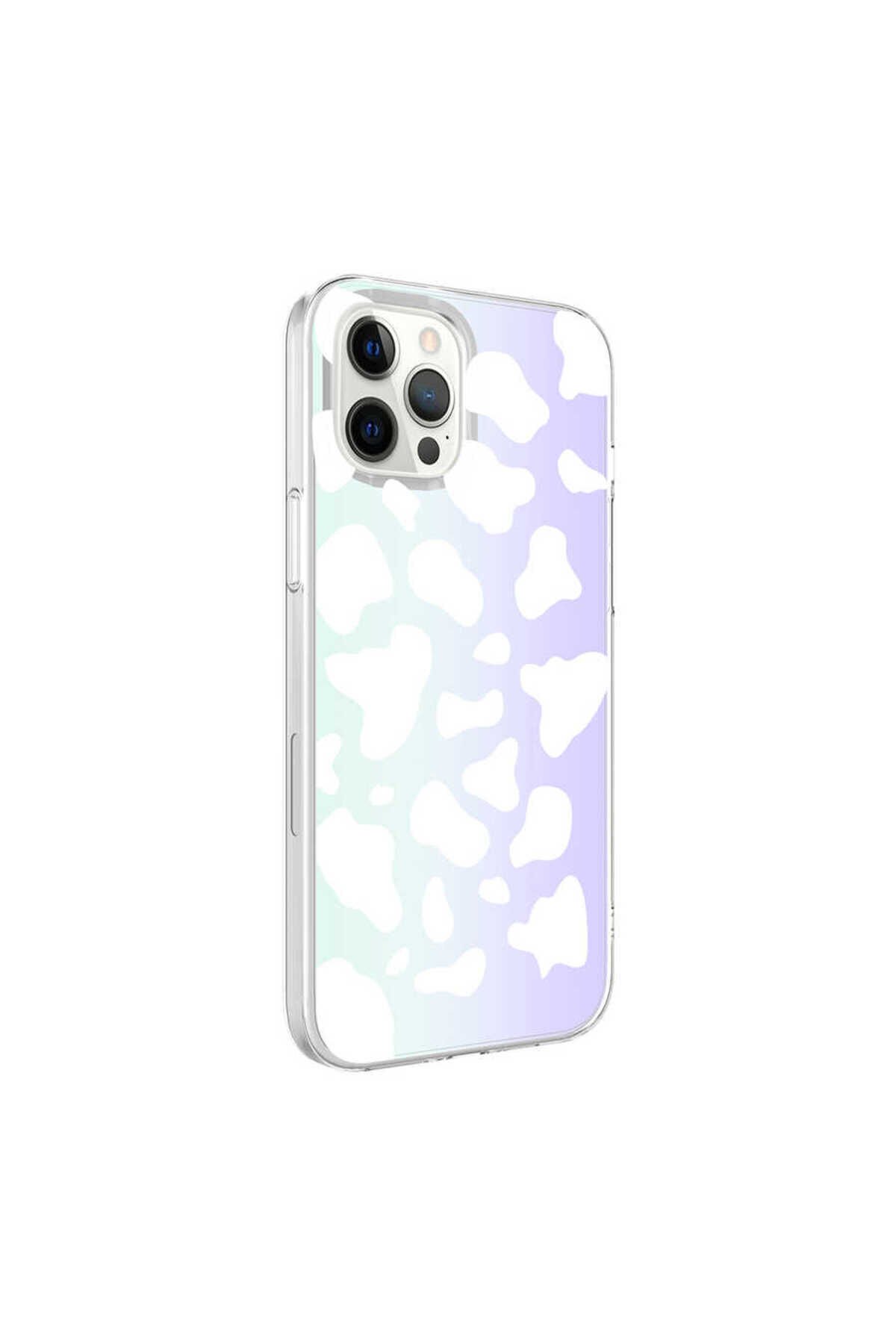 iPhone 12 Pro Max Uyumlu BSAY M-Blue Desenli Kılıf-Cow No2