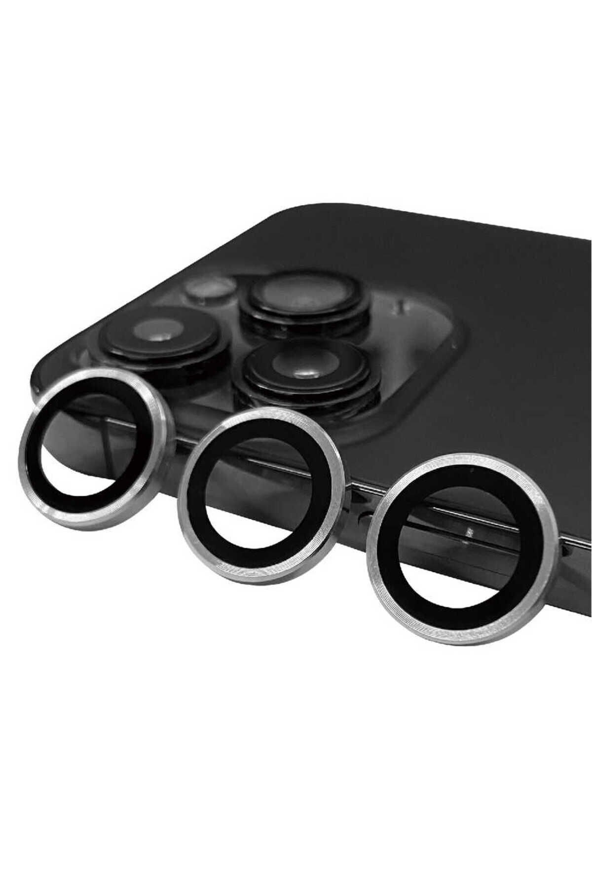 iPhone 14 Pro Uyumlu BSAY CL-07 Kamera Koruyucu-Açık Yeşil Gümüş